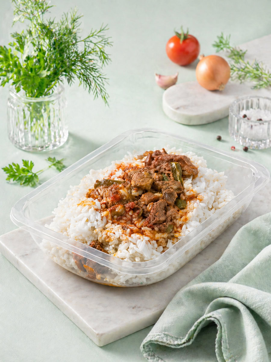 Азу из говядины с рисом, мясное блюдо для здорового меню