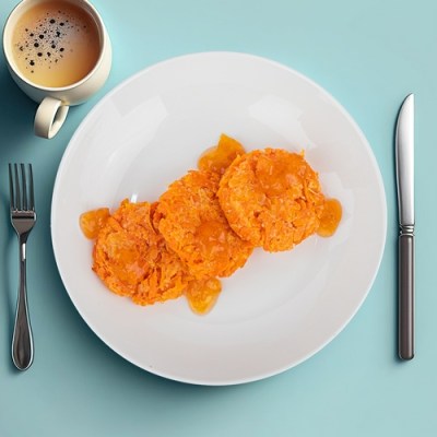 Морковные оладьи с абрикосовым джемом ЕМ Диета