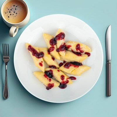 Ленивые вареники с клюквенным джемом ЕМ Диета