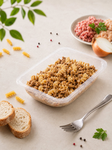 Макароны по-флотски с мясом, мясное блюдо для здорового меню