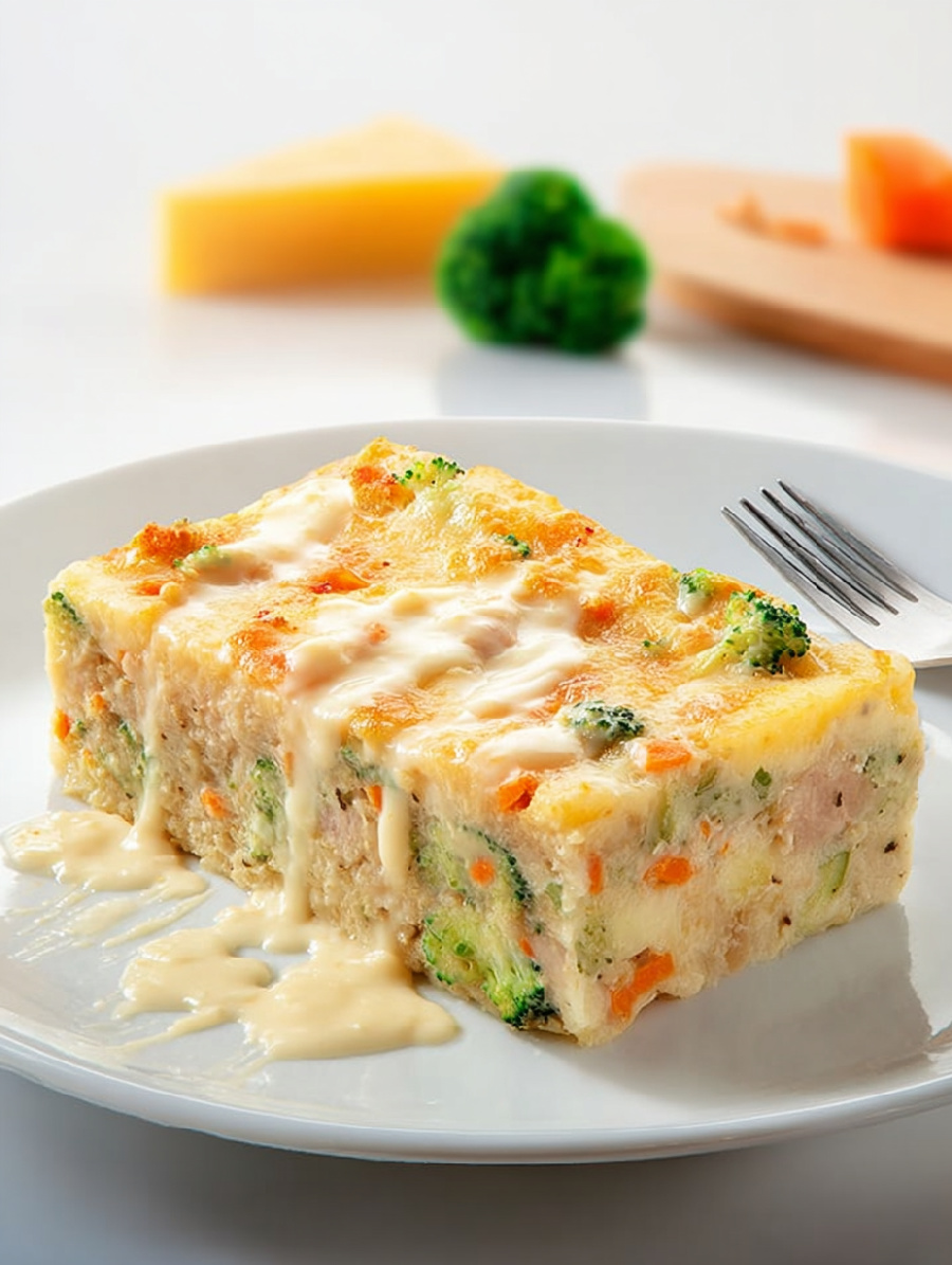 Запеканка овощная с курицей и соусом бешамель. Меню TheNorm