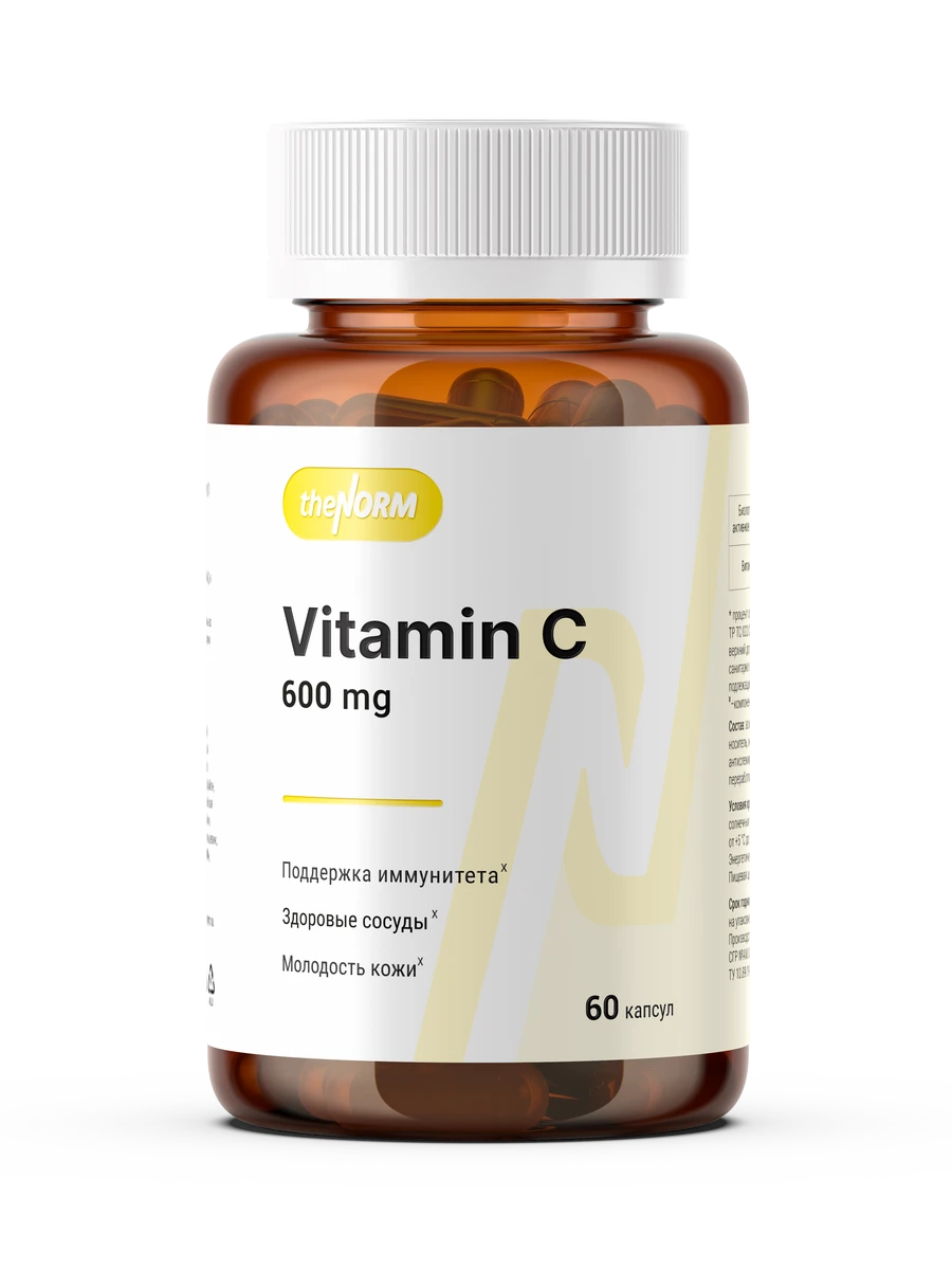 курс витамина C для энергии на 1 месяц vitamin c thenorm 60 capsules